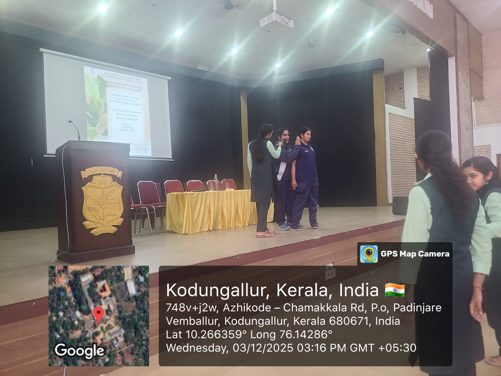 Self-Defence Training Programme on International Day for the Elimination of Violence Against Women.